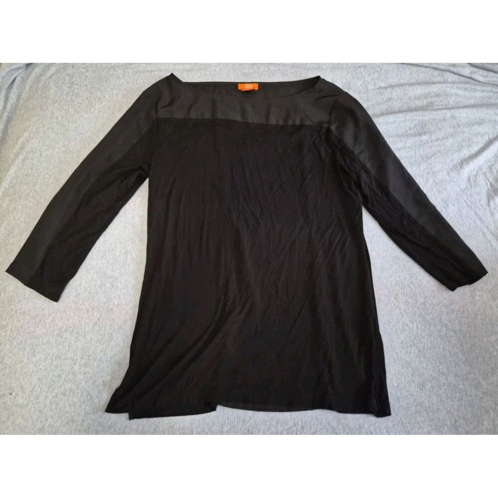 Size Medium Joe Fresh Women's Black 3/4 Quarter Sleeve Colorblock Blouse Top